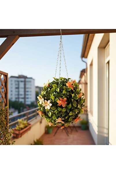 Danube Home Hanging Ball Gardenia & Daylily – UV-Resistant Decorative Topiary...