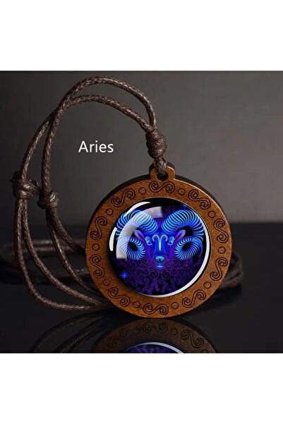 YIWU قلادة من الجلد الصناعي على شكل حبل مع رمز الأبراج (الجوزاء) ورمز اللانها...