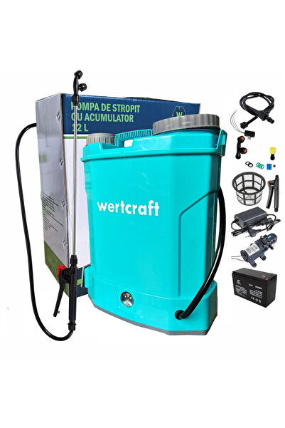 Wertcraft Pompa de stropit 12 L cu acumulator, duze si regulator de presiune ...