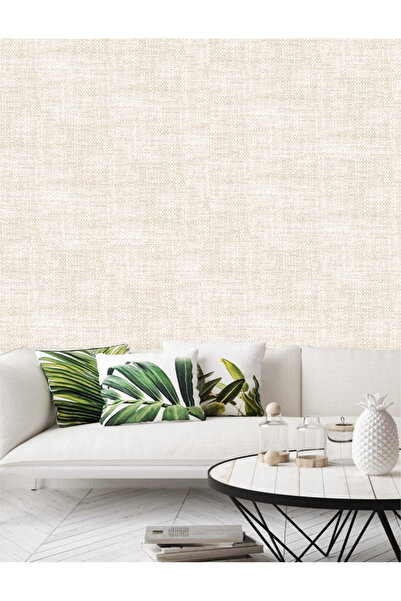 Golden DUVAR KAĞIDI-BORDÜR Keten Desen Kumaş Dokulu Silinebilir 5.2m² Salon /...