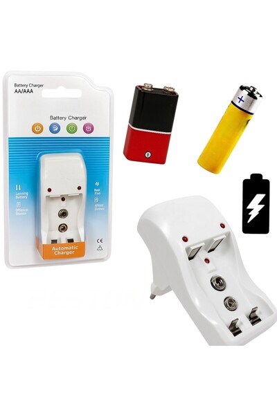 ŞARJETKULLAN 9V pilleri hemde AA/kalem pilleri şarj edebilen akıllı şarj cihazı güvenli kullanım
