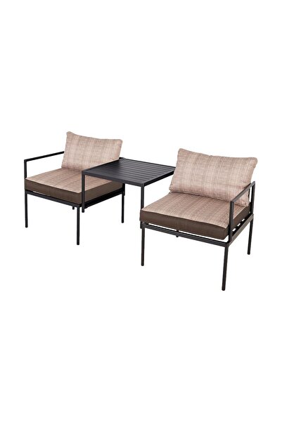 Danube Home Owen 1+2 Seater Balcony Set | All Weather 3 Piece Bistro Set with Coffee Table | Beige