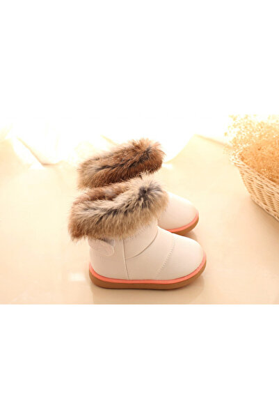Bebelul Pearl white boots with fur