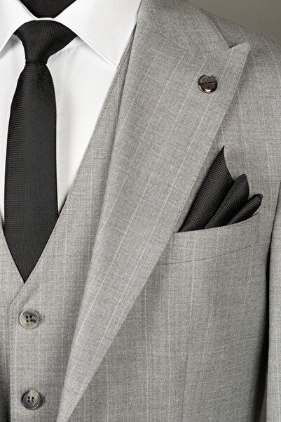 Terzi Ayhan Classics Yelekli Takım Elbise Slimfit Gri