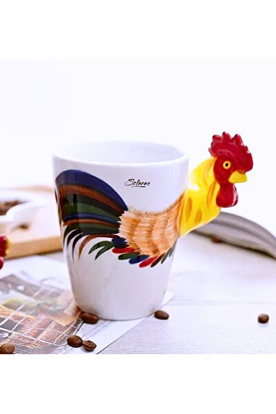 solarae Animal 3D Shape Hand Painted Ceramic Coffee Mugs w/ Assorted Animal C...