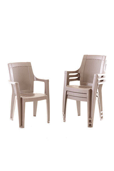 Evdemo Efes 4'lü Rattan Sandalye Cappuccino