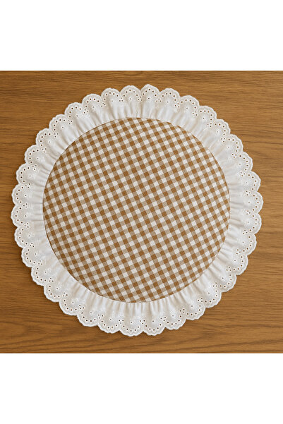 Belomia Home Collection Pötikareli Zefir Kumaş Fisto Fırfır Detaylı Yuvarlak ...