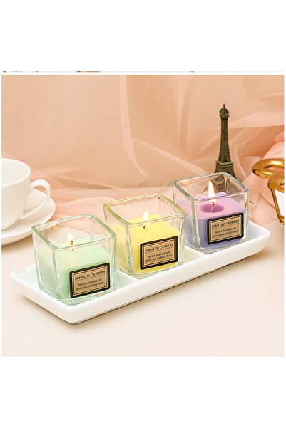 Flippy Scented Candle in Transparent Glass, Japanese Persimmon Scent, Yellow