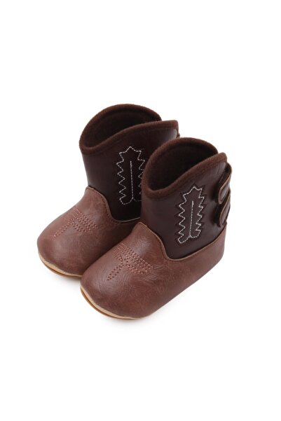 Superbaby Baby boots, brown, cowboy style, with flexible sole