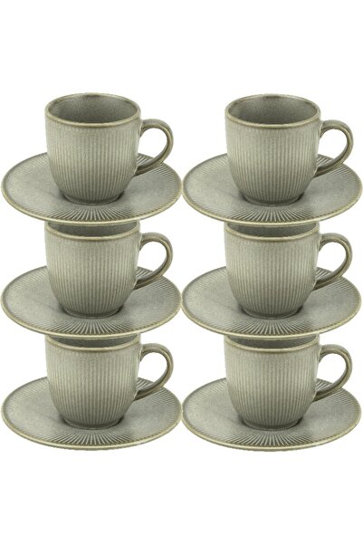 Culinaro Set 6 cesti cu farfurioare pentru cafea Moss 110ml