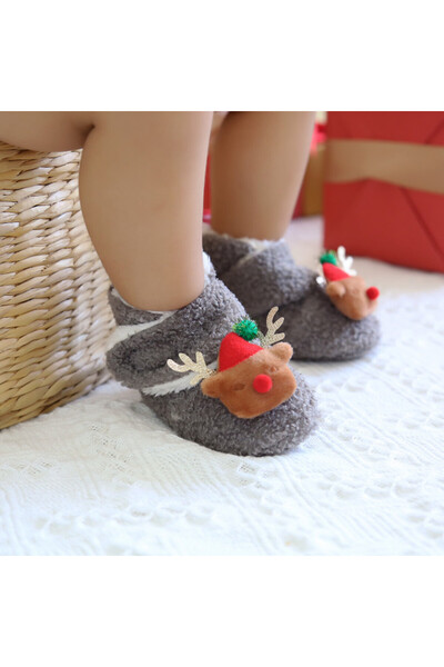 Superbaby Gray fur boots - Reindeer