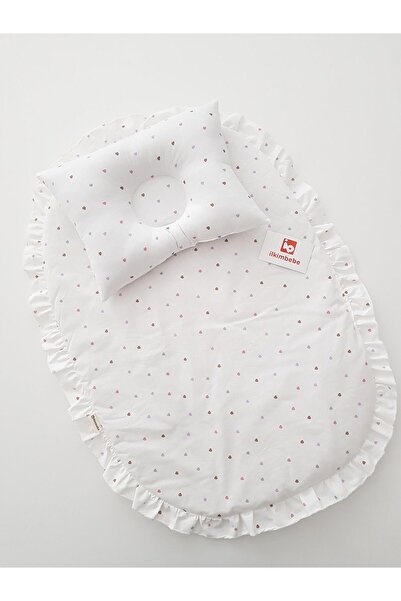 ilkimbebe طقم فراش أطفال مبطن بتصميم قلب مكشكش