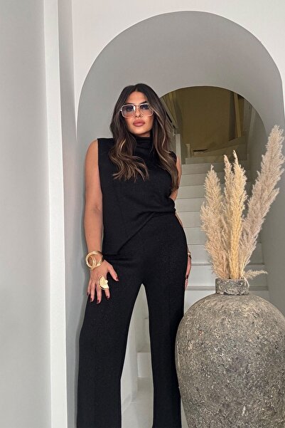 Sohotique By P Set din țesătură tricotată cu sclipici negru