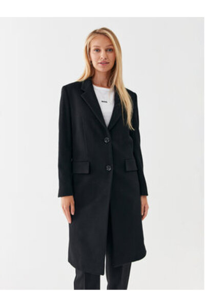 BOSS Palton de lână pentru femei 50501019 Negru