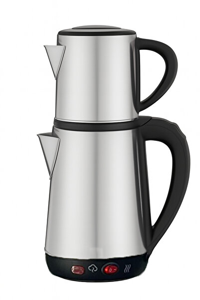 AYACO Crwn Elektrikli Çay Makinesi Çelik Çaydanlık Takımı Su Isıtıcı Türk Çayı 1800W