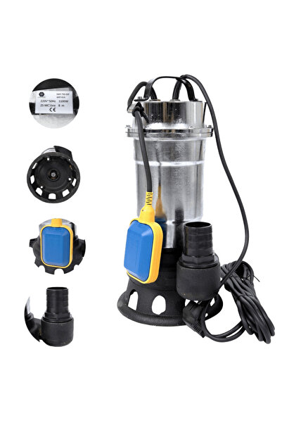 Wertcraft Pompa submersibila apa murdara Eurotec SWP-750-50F,corp inox, 2550 W, 220 V, 25 mc/h debit