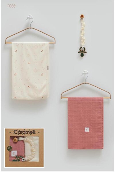 ByBest Beauty طقم بطانية من قماش الموسلين والقطن الممشط من كاراميل مكون من 3 قطع