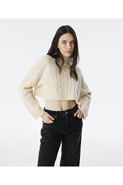 Twist SAÇ ÖRGÜLÜ CROP KAZAK