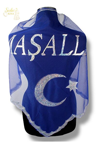COOL NİGHT Saks Mavi̇ Mashallah Ayyıldız Circumcision Cloth, Circumcision Sup...