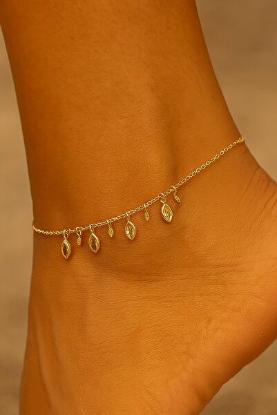 TAKIŞTIR Gold Color Stone Detailed Anklet