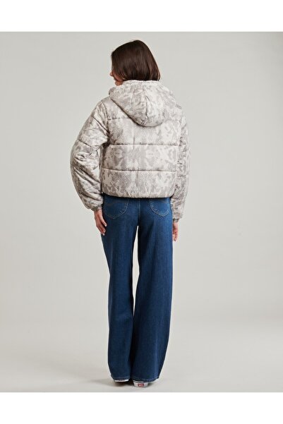 Vans Kadın Mont Bej Mont Kısa Hillgate AOP Cropped Puffer