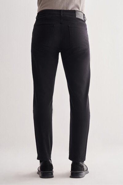 İmza Black Casual Slim Fit 5-Pocket Straight-Leg Trousers 1003255320