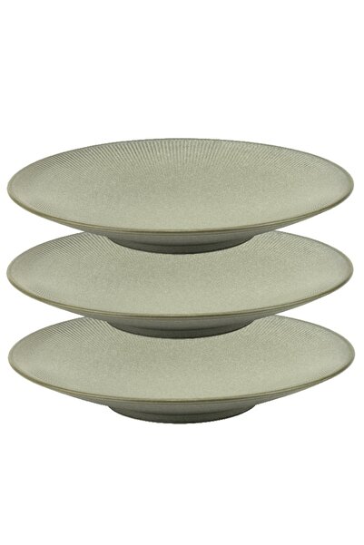 Culinaro Set of 3 Moss porcelain deep plates 28cm