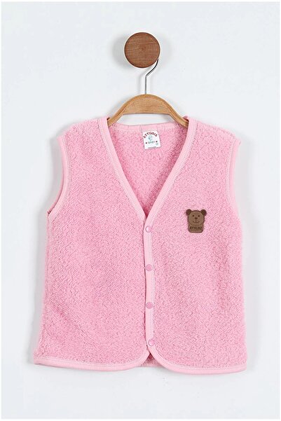 BEBENAZ Baby Plush Vest with Teddy Bear Emblem on the Front with Velcro Faste...
