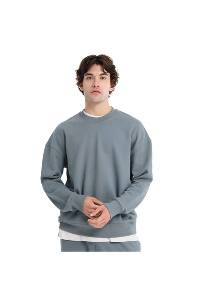 Sportive Ault Oversize Erkek Gri Günlük Stil Sweatshirt 25KE1009-GRI