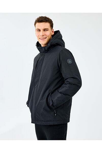 SKECHERS M Coated Jacket Erkek Siyah Mont S242046-3817