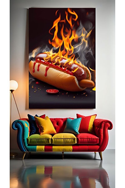 özkacar ACILI SLOTVINĂ CU SOS HOT DOG Acasă Perete Salon Salon de înfrumuseța...