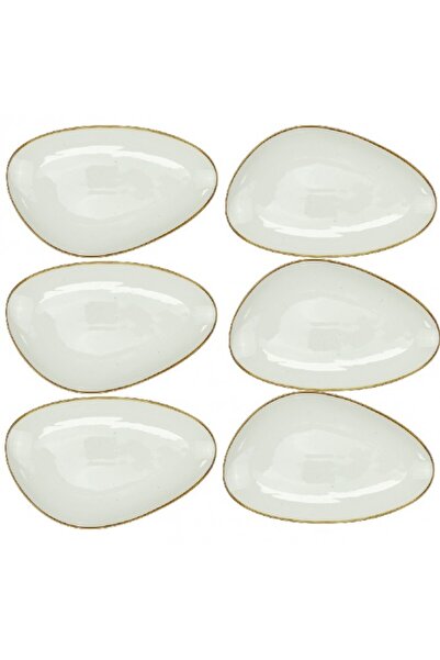 Culinaro Set 6 farfurii intinsa portelan triunghiulara ARIZONA GLISS, 23x13xh2cm