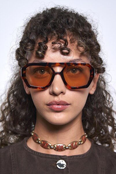 Bilge Karga Kaitlyn Leopard Orange Sunglasses