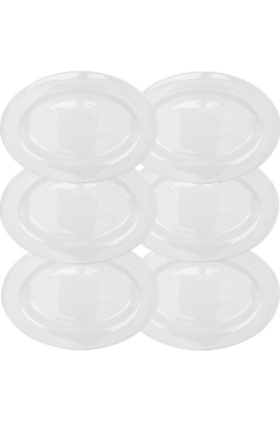 Culinaro Set 6 farfurii ovala Alvi din portelan 34x24xh2,5cm