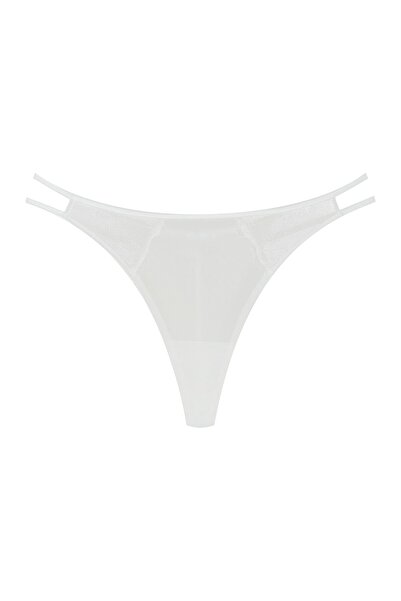 ESOTIQ Chiloți tanga pentru femei cu detalii din plasă brodate | Bluey