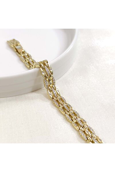 Güler Yüzlü Silver سوار شوبينج مرصع بالحجر الذهبي 17+2 سم