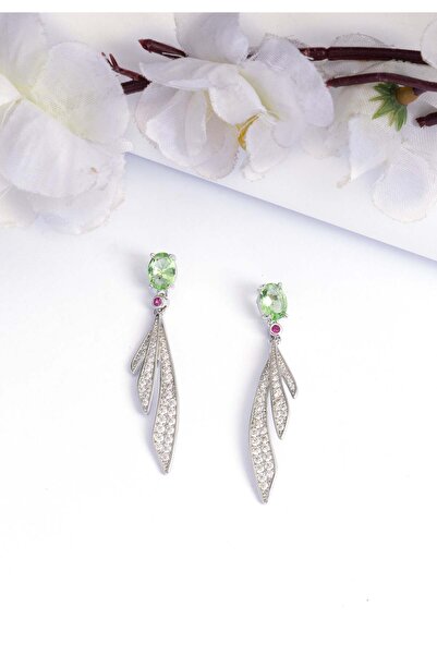 Avant-Garde Paris Cercei cu pene de culoare argintie