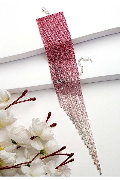 Avant-Garde Paris Brățară cu model chevron roz și sclipici Diva Collection