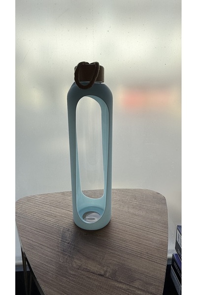 MİMOZA PARK 1 Liter Borosilicate Glass Flask Bamboo Vacuum Lid Water Bottle Drinking Bottle