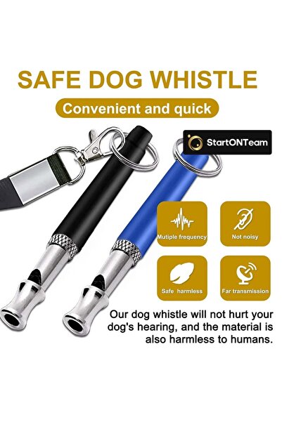 StartONTeam Fluier profesional cu ultrasunete anti-lătrat pentru dresaj, respingere sau rependere câini agresivi, albastru