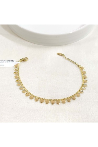 Güler Yüzlü Silver سوار XUPING على شكل قلب ذهبي اللون 17+3 سم