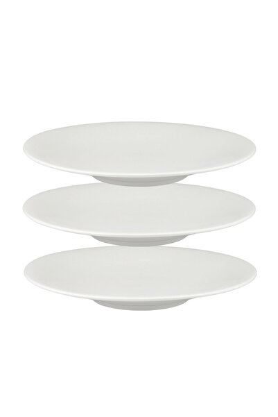 Culinaro Set of 3 White Moss porcelain deep plates 28cm