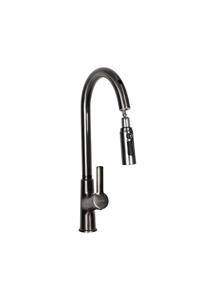 Trendy's Kitchen faucet with sensor, pull-out shower head, gray, TRENDY'S
