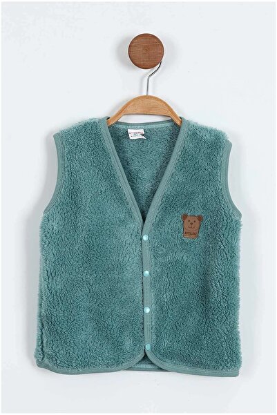 BEBENAZ Teddy Bear Embroidered Front Snap-Button Welsoft Baby Plush Vest (0-2...