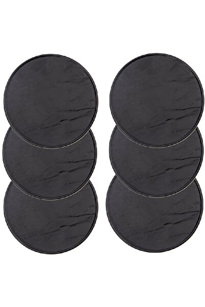 Culinaro Set 6 farfurii portelan Meteor 30 cm neagra