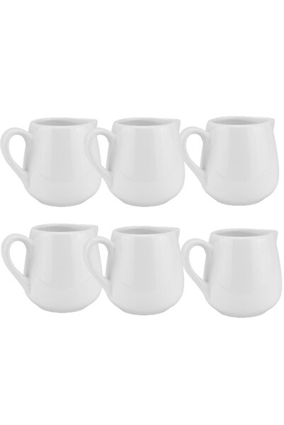 Culinaro Set 6 latiere cu toarta, portelan Vision White 90ml