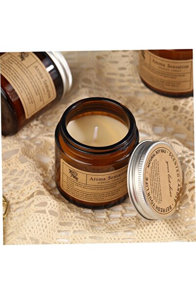 Flippy Scented Candle – Brown Jar, Sea Salt Aroma, Vegetable Wax, 6 x 6.5 x 6.5 cm