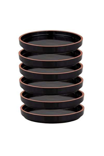 Culinaro Set of 6 porcelain plates HELLA BLACK 22cm