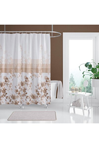 Zethome Bathroom Curtain 1X120X200 Single Panel Shower Curtain with Rings Shower Cabin Curtain 4131