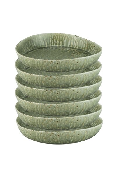 Culinaro Set 6 farfurii adanci din portelan Hazel Green 27xh5,7cm